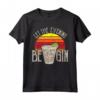 Let the Evening Be-Gin - Vintage Retro Sunset Gin Lover Drink Maglietta - Perfect Gift for Men and Women