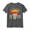 Let the Evening Be-Gin - Vintage Retro Sunset Gin Lover Drink Maglietta - Perfect Gift for Men and Women