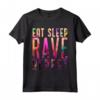 EAT SLEEP RAVE REPEAT - Maglietta Raver Tshirt Festival - Ideale per Compleanno o Natale - T-shirt Tekno Gabber Hardcore EDM