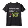 Regalo per Tennisti - Amo il Tennis e il Vino Maglietta - Ideale per Natale e Compleanno