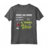 Regalo per Tennisti - Amo il Tennis e il Vino Maglietta - Ideale per Natale e Compleanno