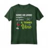 Regalo per Tennisti - Amo il Tennis e il Vino Maglietta - Ideale per Natale e Compleanno