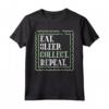 Eat Sleep Collect Repeat - Maglietta Raccoglitore di Francobolli - Ideale per Collezionisti - Acquista Abbigliamento Filatelico Online