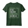 Eat Sleep Collect Repeat - Maglietta Raccoglitore di Francobolli - Ideale per Collezionisti - Acquista Abbigliamento Filatelico Online