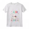 Donna Just A Girl Who Loves Alpacas - Camicia Regalo Alpaca con Collo a V - Ideale per Natale o Compleanno