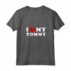 I Love My Tommy - Maglietta con Collo a V - Design Vintage per Esprimere Amore