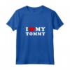 I Love My Tommy - Maglietta con Collo a V - Design Vintage per Esprimere Amore