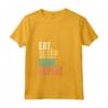 Donna Eat Sleep Wine Repeat - Maglietta Vintage con Collo a V per Amanti del Vino - Motivo Retro