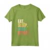 Donna Eat Sleep Wine Repeat - Maglietta Vintage con Collo a V per Amanti del Vino - Motivo Retro