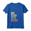 Donna Eat Sleep Wine Repeat - Maglietta Vintage con Collo a V per Amanti del Vino - Motivo Retro