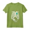 Donna Scheletro Gravidanza Un Bambino Xray Divertente Halloween Presto Mamma Maglietta con Collo a V - Ideale per Annuncio di Gravidanza e Baby Shower