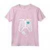 Donna Scheletro Gravidanza Un Bambino Xray Divertente Halloween Presto Mamma Maglietta con Collo a V - Ideale per Annuncio di Gravidanza e Baby Shower