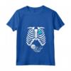 Donna Scheletro Gravidanza Un Bambino Xray Divertente Halloween Presto Mamma Maglietta con Collo a V - Ideale per Annuncio di Gravidanza e Baby Shower