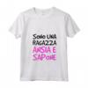 Donna T-Shirt Divertente Ragazza Ansia Sapone - Frasi Ironiche Maglietta con Collo a V - Ideale per Compleanno - Marca HapTiger
