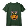 Donna Gatto Nero Seduto in una Zucca - Halloween Maglietta con Collo a V per Amante dei Gatti - Perfetta per Feste di Halloween