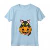 Donna Gatto Nero Seduto in una Zucca - Halloween Maglietta con Collo a V per Amante dei Gatti - Perfetta per Feste di Halloween