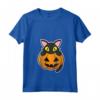 Donna Gatto Nero Seduto in una Zucca - Halloween Maglietta con Collo a V per Amante dei Gatti - Perfetta per Feste di Halloween