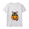 Donna Gatto Nero Seduto in una Zucca - Halloween Maglietta con Collo a V per Amante dei Gatti - Perfetta per Feste di Halloween