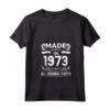 Donna Gift for 47 Year Old - Vintage Made In 1973 47th Birthday Maglietta con Collo a V - Retro Design Shirt for Men and Women