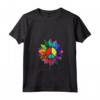 Donna Fiore di Girasole Arcobaleno - Maglietta Retrò Hippie Anni '70 - Ideale per Fiorai, Giardinieri e Attivisti per la Pace