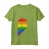 Donna Rainbow Heart LGBT Matching Couple Day Pride Friends Gift Maglietta con Collo a V - Support LGBTQ Pride with Love is Love Design