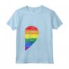 Donna Rainbow Heart LGBT Matching Couple Day Pride Friends Gift Maglietta con Collo a V - Support LGBTQ Pride with Love is Love Design