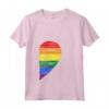 Donna Rainbow Heart LGBT Matching Couple Day Pride Friends Gift Maglietta con Collo a V - Support LGBTQ Pride with Love is Love Design