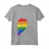Donna Rainbow Heart LGBT Matching Couple Day Pride Friends Gift Maglietta con Collo a V - Support LGBTQ Pride with Love is Love Design
