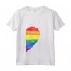 Donna Rainbow Heart LGBT Matching Couple Day Pride Friends Gift Maglietta con Collo a V - Support LGBTQ Pride with Love is Love Design