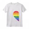Donna Rainbow Heart LGBT Matching Couple Day Pride Friends Gift Maglietta con Collo a V - National Coming Out Day Shirt - Love is Love