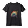 Donna T&D Irradia Positività Arcobaleno Carino Maglietta con Collo a V - Regalo Design Colorato per Amici e Familiari