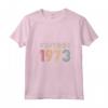 Donna Vintage 1973 48th Birthday 48 Years Old Men Women Retro Maglietta con Collo a V - Unique Retro Birthday Gift for Him or Her - Funny 70's 80's Design