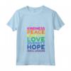 Donna Gentilezza Pace Uguaglianza Orgoglio Arcobaleno Maglietta con Collo a V - LGBTQ+ Gay Pride Colori - Speranza e Inclusione