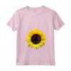 Donna Girasole Pace Segno Retrò Anni '60 '70 Love Kindness - Maglietta con Collo a V per Amanti della Pace - Ideale come Regalo per Sostenitori dei Diritti Umani