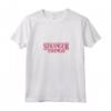 HapTiger 4 Dripping Red Logo Maglietta con Collo a V - Officially Licensed Stranger Things Apparel - Men, Women, Boys, Girls