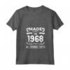 Made In 1968 Vintage 52nd Birthday Maglietta con Collo a V - Retro Design - Unique Gift Idea