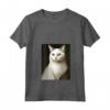 Donna White Cat Mona Lisa Meowna Lisa Amante dei Gatti - Maglietta con Collo a V - Ideale per Proprietari di Gatti e Amanti dell'Arte Gattesca