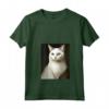 Donna White Cat Mona Lisa Meowna Lisa Amante dei Gatti - Maglietta con Collo a V - Ideale per Proprietari di Gatti e Amanti dell'Arte Gattesca