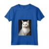 Donna White Cat Mona Lisa Meowna Lisa Amante dei Gatti - Maglietta con Collo a V - Ideale per Proprietari di Gatti e Amanti dell'Arte Gattesca