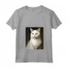Donna White Cat Mona Lisa Meowna Lisa Amante dei Gatti - Maglietta con Collo a V - Ideale per Proprietari di Gatti e Amanti dell'Arte Gattesca