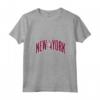 Donna NEW YORK City NYC Classic Retro Vintage - Heather Grey Maglietta con Collo a V - Souvenir della Statue della Libertà