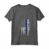 Donna Polizia Colonnello Camicia - Regalo Maglietta con Collo a V per Poliziotto - Linea Rossa Blu e Bandiera Americana