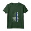 Donna Polizia Colonnello Camicia - Regalo Maglietta con Collo a V per Poliziotto - Linea Rossa Blu e Bandiera Americana