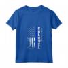 Donna Polizia Colonnello Camicia - Regalo Maglietta con Collo a V per Poliziotto - Linea Rossa Blu e Bandiera Americana