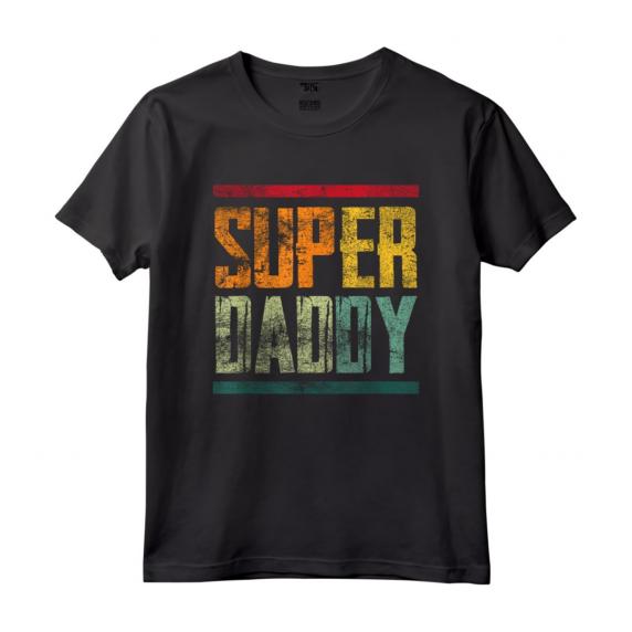 Super Daddy Festa del Papà - Maglietta Compleanno Regalo per Papà - Design Vintage Retro Anni '60 '70 '80