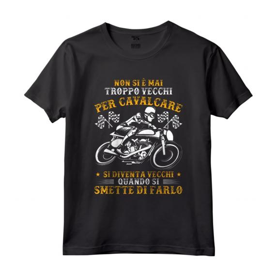 Motociclista Vecchi Per Cavalcare - Divertente Maglietta con Design Unico - Regalo Originale per Appassionati di Moto