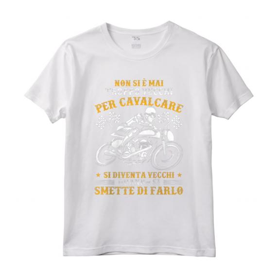 Motociclista Vecchi Per Cavalcare - Divertente Maglietta con Design Unico - Regalo Originale per Appassionati di Moto