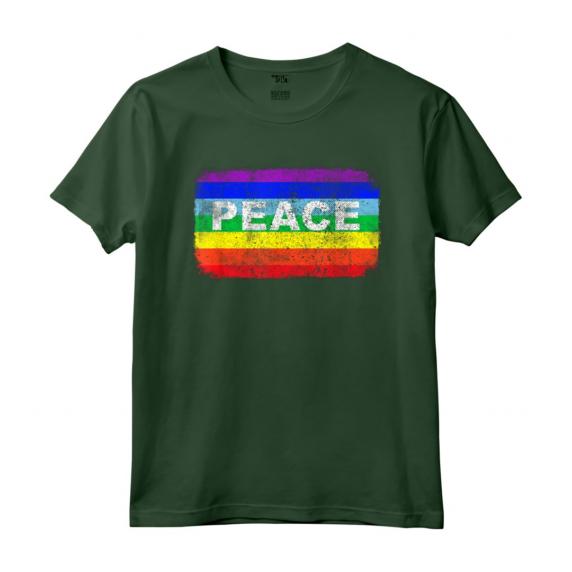 Pace Simbolo Bandiera Colori no Guerra Arcobaleno - Peace War Maglietta Vintage - Ideale come Regalo per Compleanno o Feste