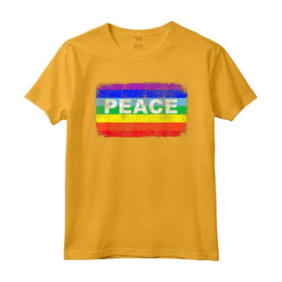 Pace Simbolo Bandiera Colori no Guerra Arcobaleno - Peace War Maglietta Vintage - Ideale come Regalo per Compleanno o Feste