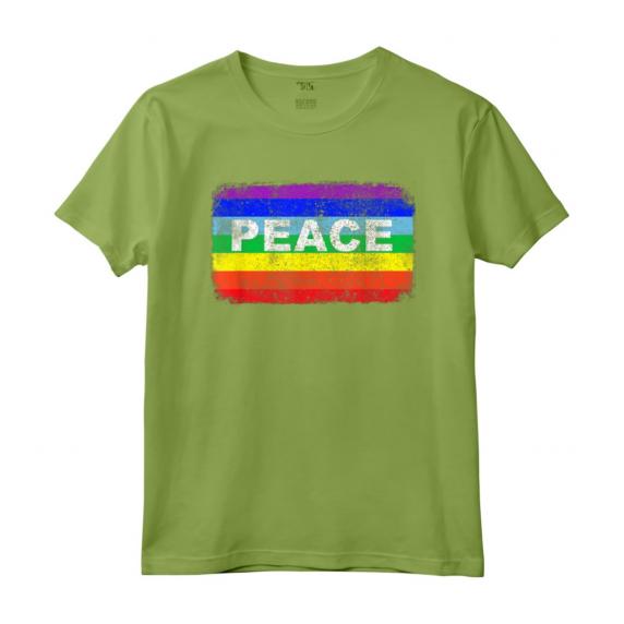 Pace Simbolo Bandiera Colori no Guerra Arcobaleno - Peace War Maglietta Vintage - Ideale come Regalo per Compleanno o Feste